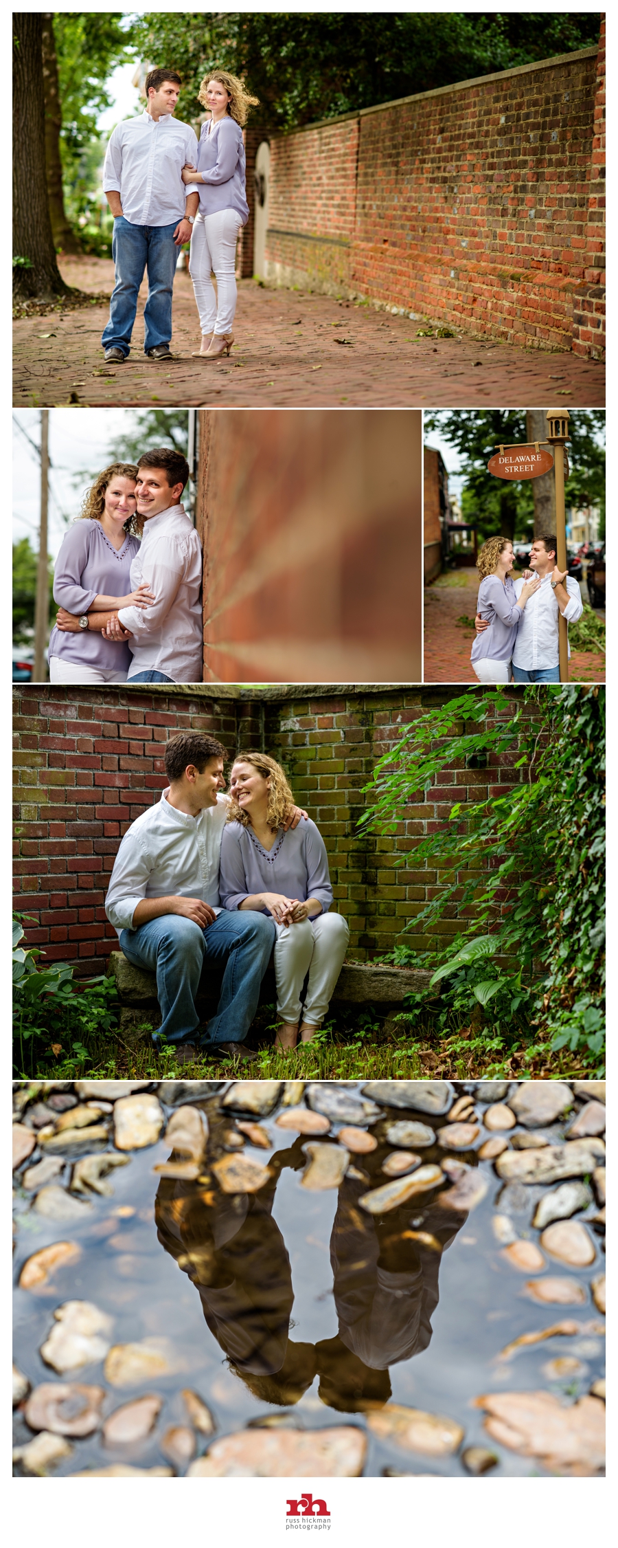 Couple enjoying a laugh during New Castle Delaware Engagement Session